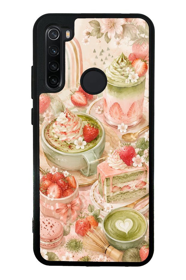Xiaomi Redmi Note 8 Blush Matcha Garden Design Glossy Phone Case