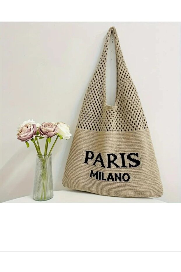 Women's Knitted Shoulder Bag Summer Unlined Knitted Bag