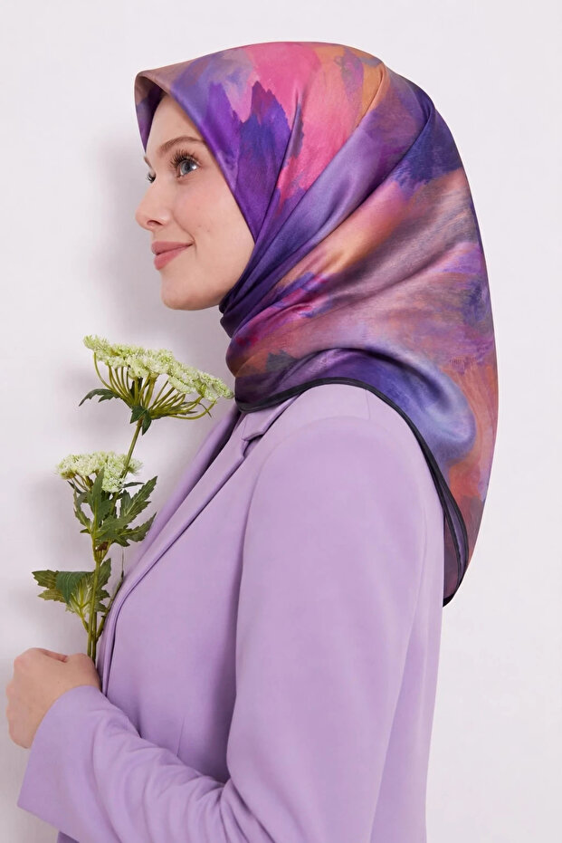 وشاح من القطن والحرير بنمط الباتيك LS2204 07-إكرو-أصفر-أخضر