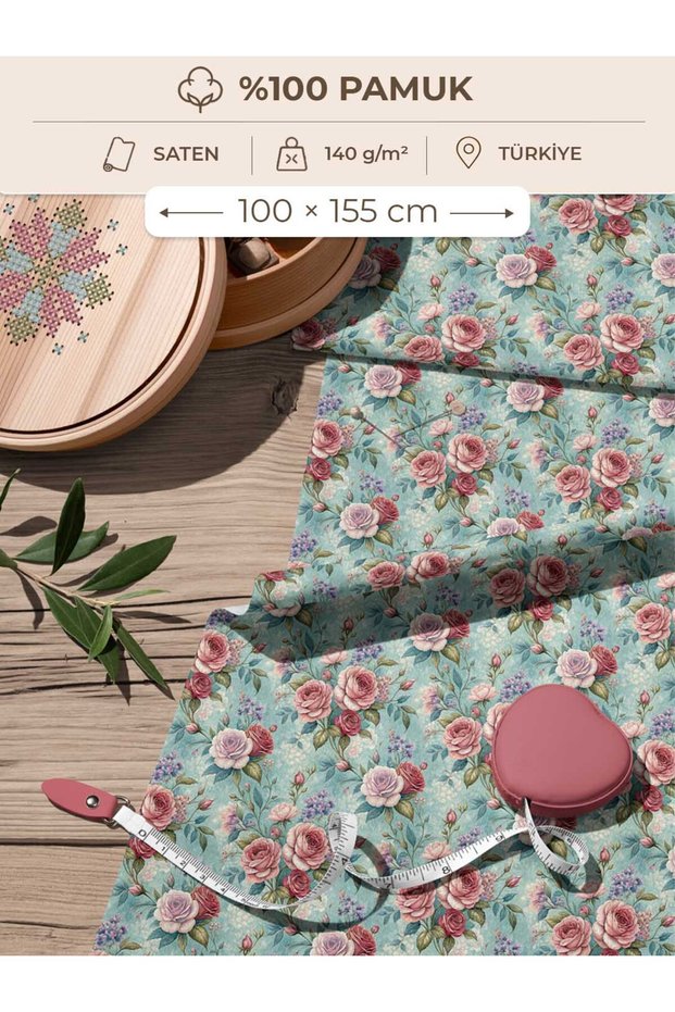 100% Cotton Satin Fabric 100X155 cm Digital Printed for Sewing Patchwork Hobby and Handicrafts