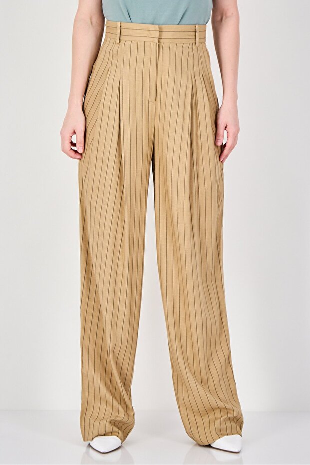 Women Regular Fit Stripe Wide Leg Pants, Muticolor