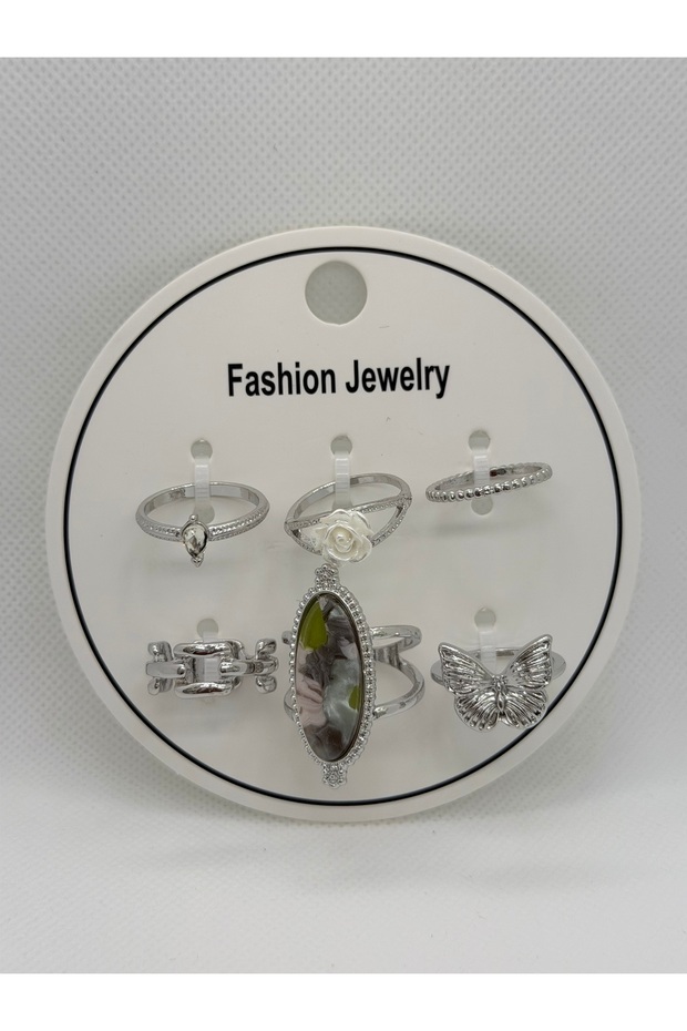 Mixed figure variable model 6-piece adjustable size and joint combination ring set