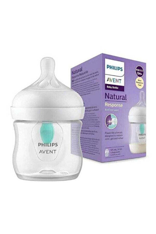 Avent Natural Baby Bottle 125ml - Anti-Colic Vent - 0m+ Plastic