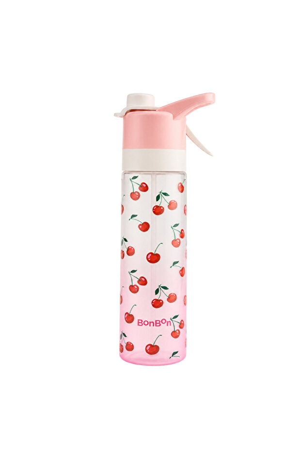 - Tritan Water Bottle With Cooling Spray - Cherries - 650 ml