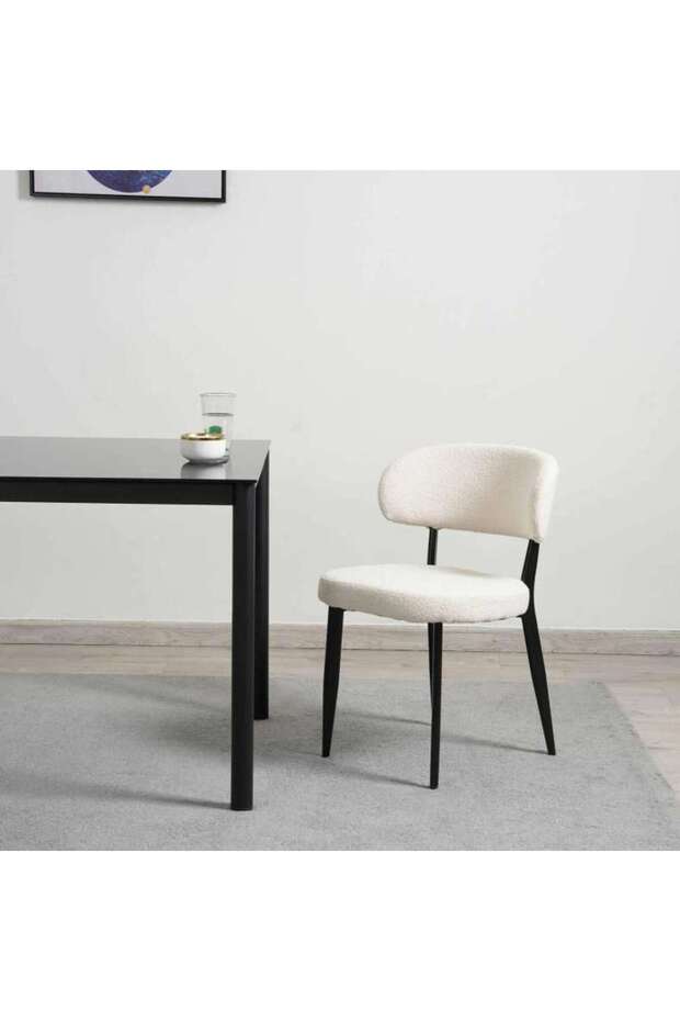LIBBY DINING CHAIR WHITE BLACK