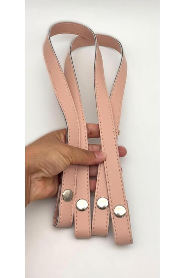 Powder Color Snap Fastener Bag Handle 70 cm Silver Metallic