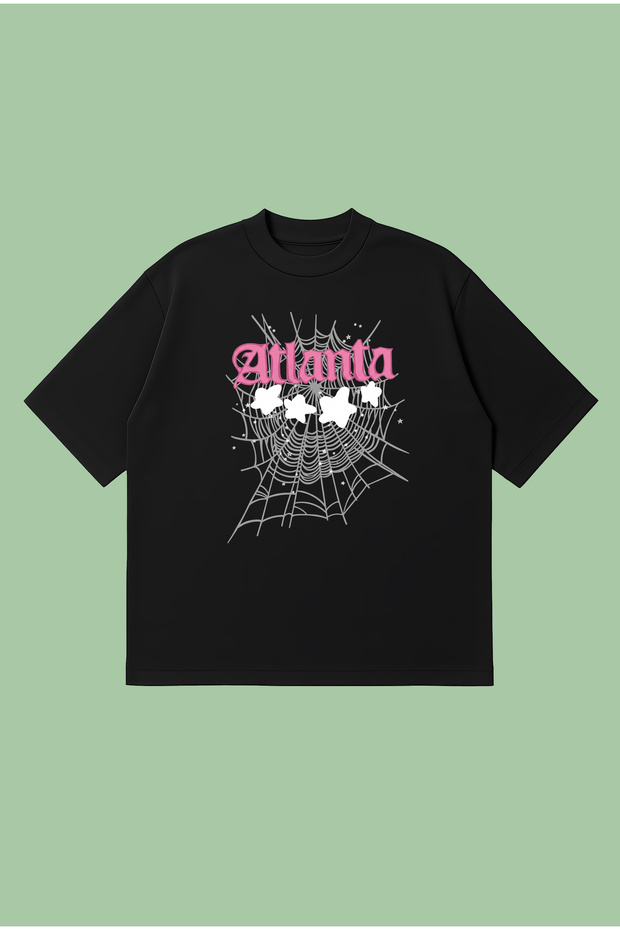 Atlanta Sp5Der Printed Oversize Boxy Cut Unisex 100% Cotton Tshirt |   Streetwear