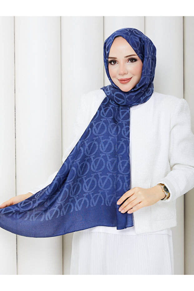 Patterned Cotton Fiber Hijab Daily Soft Special Textured Lightweight Shawl