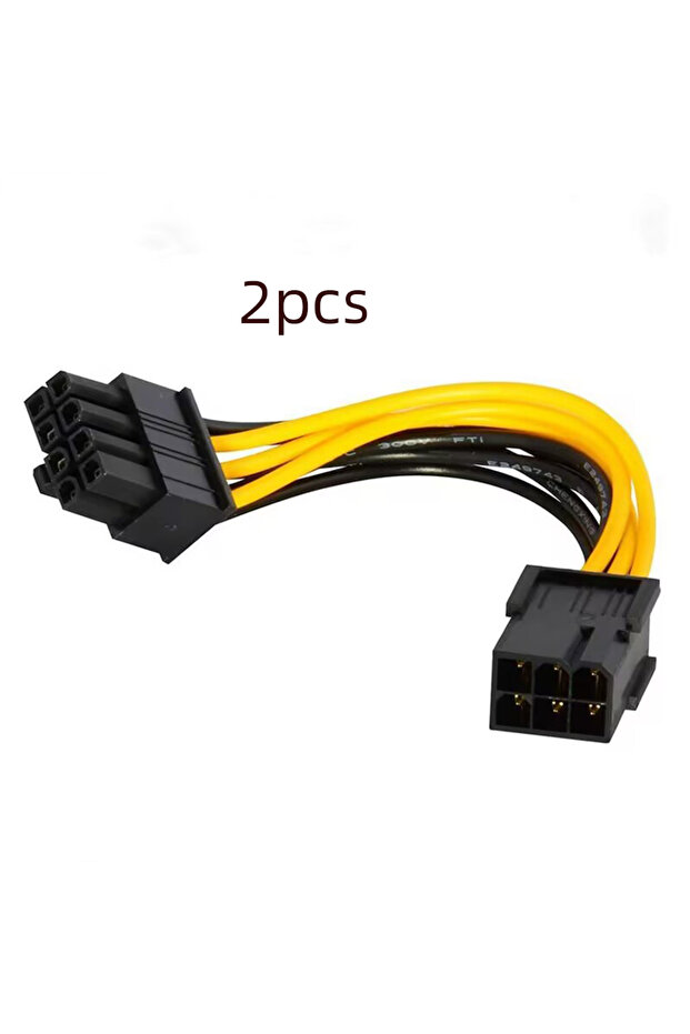0.2M 2pcs 2PCS 6 Pin Feamle To 8 Pin Male PCI Express Power Converter Cable CPU Video Graphics Card