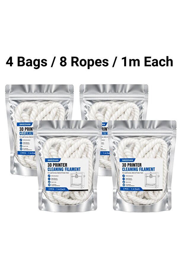 4PCS 3D Printer Cleaning Filament Rope, Braided Cleaner Cord for Lead Screws Linear Rails Nozzle Mai