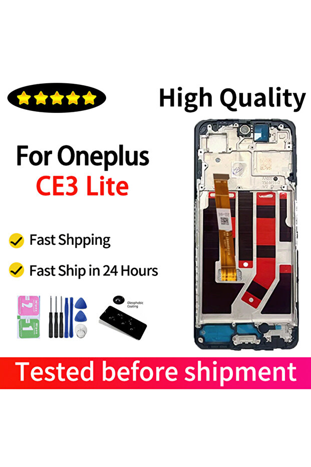 شاشة LCD IPS سوداء مع إطار مقاس 6.72 بوصة لهاتف Nord CE 3 Lite CPH2467 مع شاشة لمس رقمية لهاتف 1+ Nor