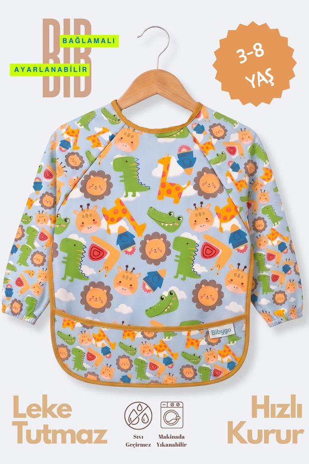 Long Sleeve Wearable 3-8 Years Old Painting Event Activity Kindergarten Nursery Baby Kids Bib Waterproof