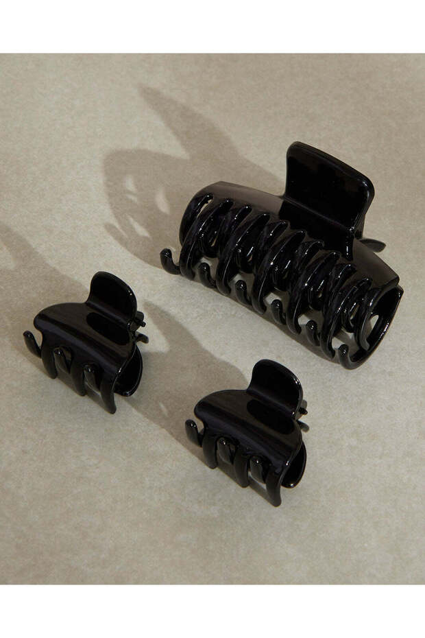 Women Black Hair Clip Set (Pack Of 3)