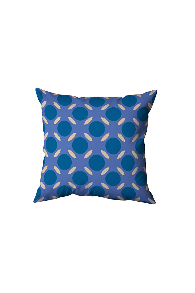 Retro Patterned Blue Pillow, Gift