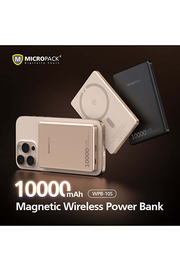 بنك طاقة لاسلكي نحيف WPB-10S بسعة 10000 مللي أمبير مع شحن سريع PD بقوة 22.5 واط