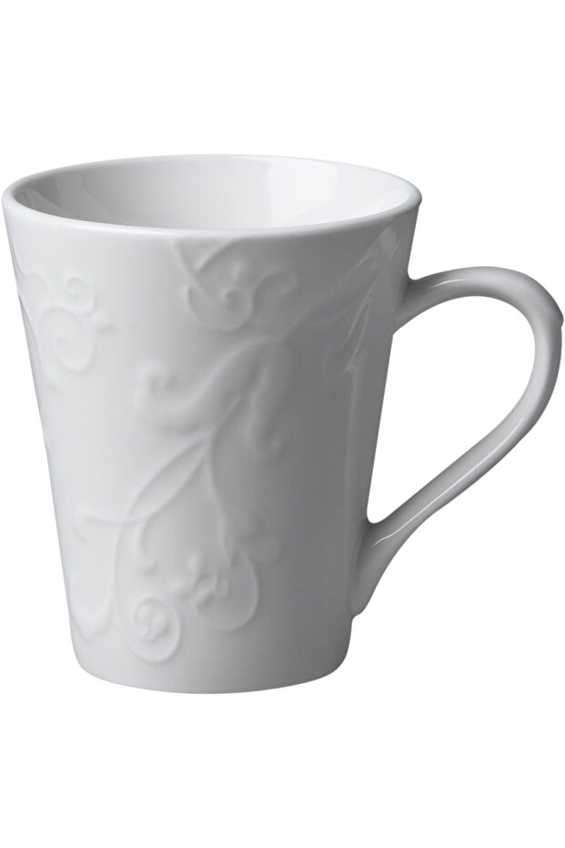 Embossed White Mug 295ml 1119157 – Elegant Coffee & Tea Mug for Everyday Use