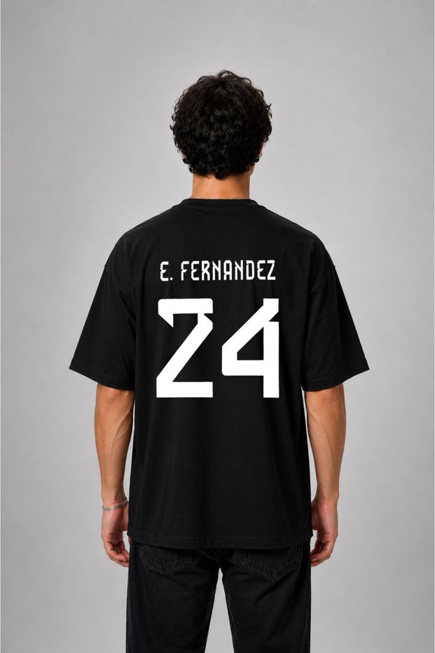 Argentina World Cup Enzo Fernández Printed Cotton Black T-Shirt T-Shirt