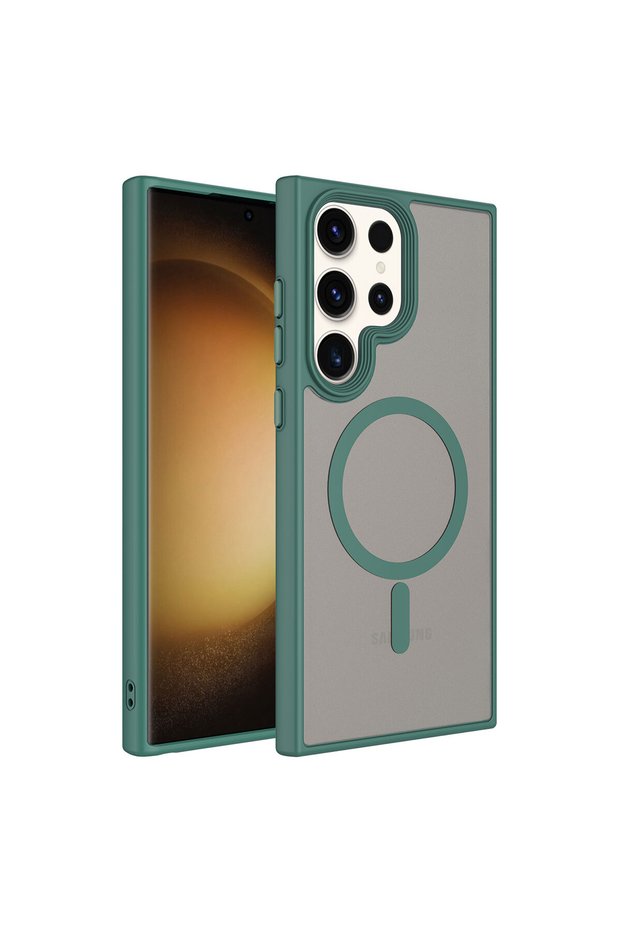 Galaxy S23 Ultra Case Magsafe Supported Camera Raised Matte Anti-Fingerprint Silicone Shrp