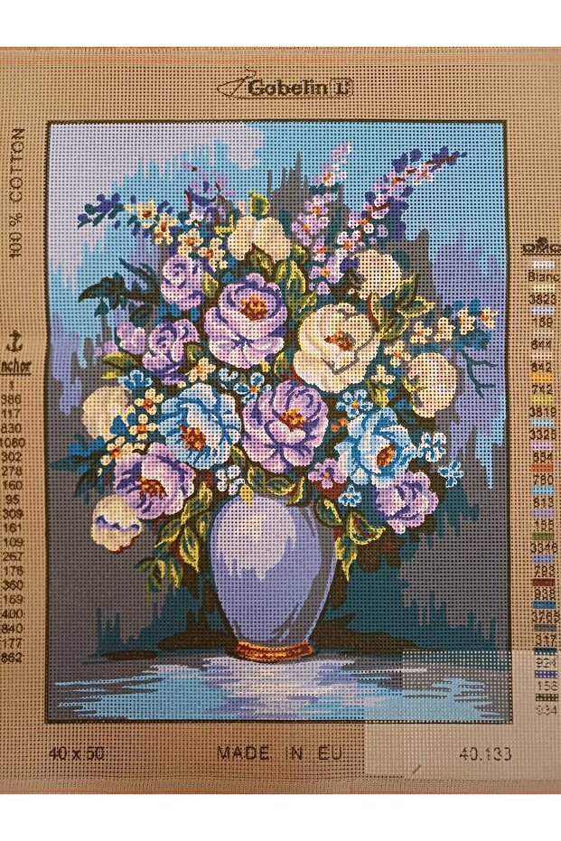 40*50 Vase of Lilac Flowers Tapestry Without Thread