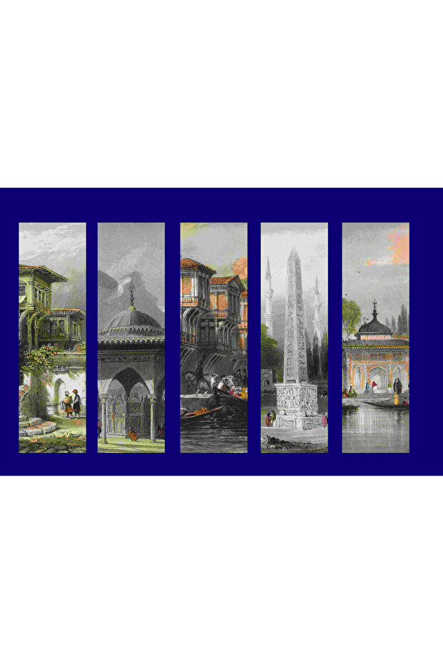 Istanbul Engravings Bookmark (4X12 cm 10 Pieces)