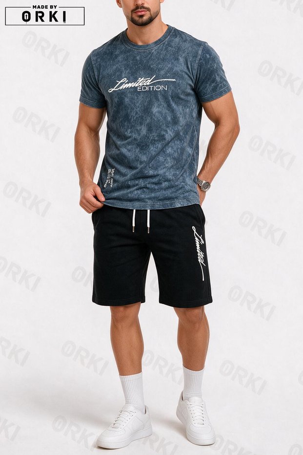Limited Edition Printed Oversized Unisex T-Shirt & Black Shorts Set