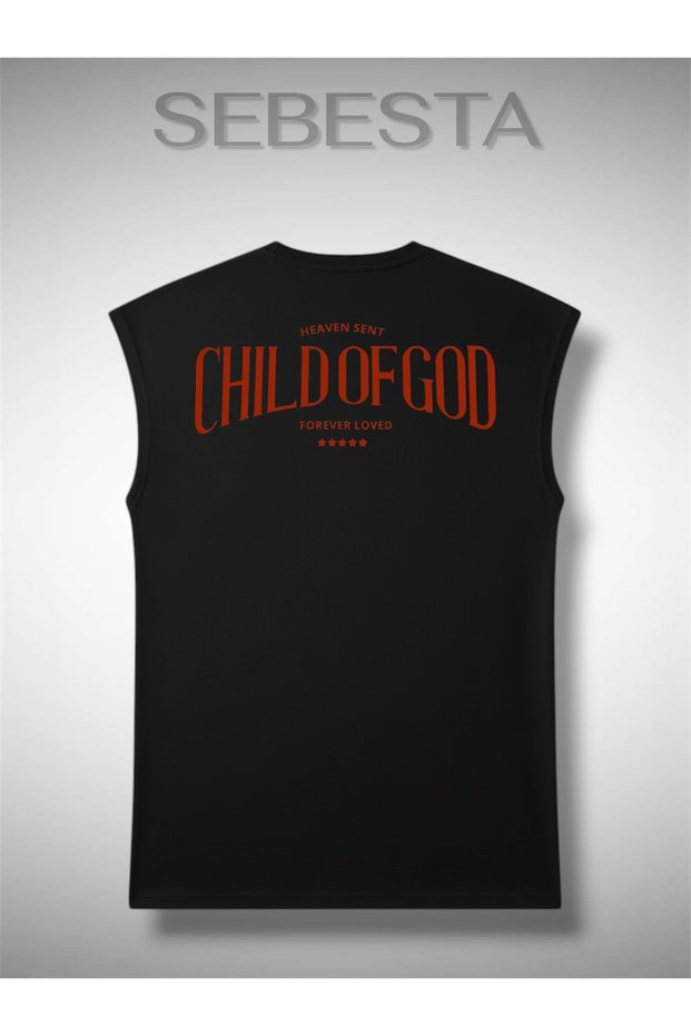 Child of God Printed Cotton 0 Collar Premium Oversize Sportsman Top
