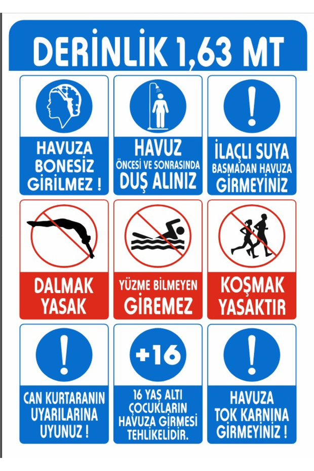 Pool Warning Signs Sticker 20X28 cm