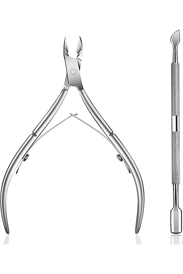Cuticle Pusher Cuticle Cutter Set Surgical Grade Stainless Steel Cuticle Trimmer & Cuticle N