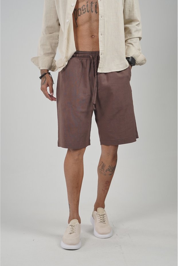 Trend Biz Linen Men's Shorts with Elastic Waist