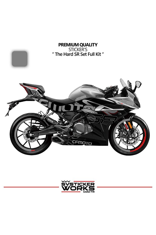 Cfmoto 250sr the hard sr sticker set - high quality decal kit with wheel rim protector