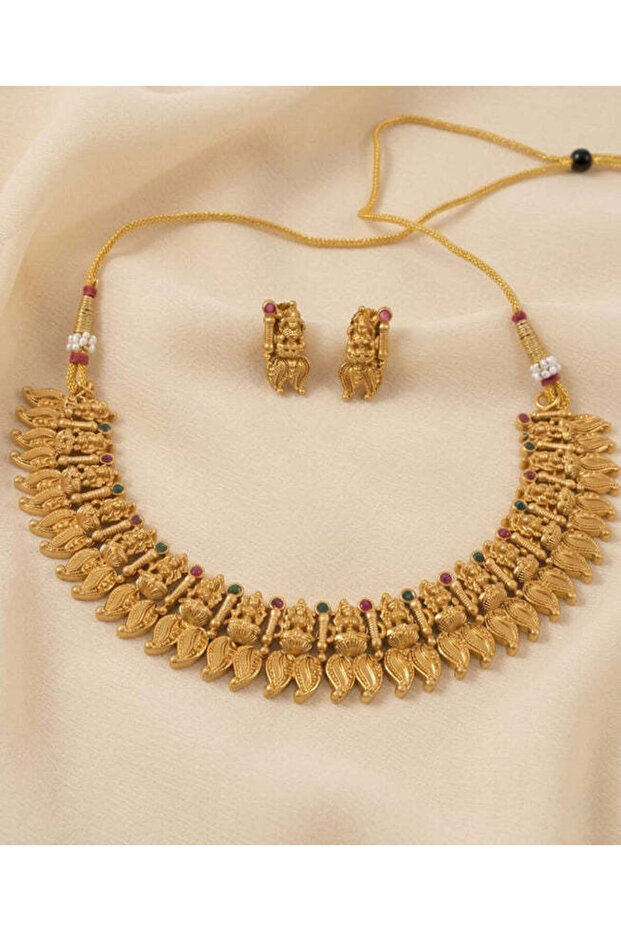Temple Style Lakshmi Manga Necklace Set