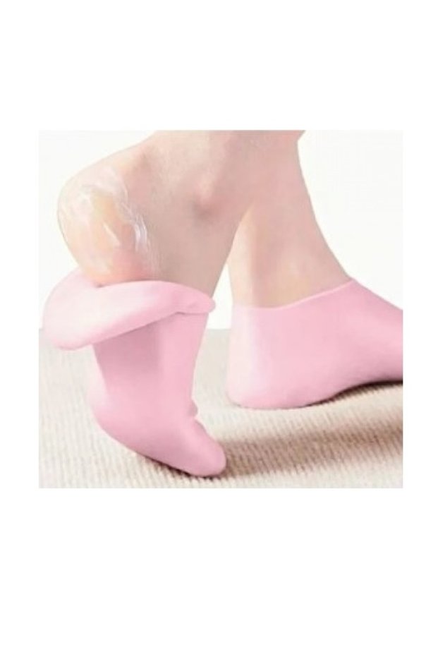 Silicone moisturizing foot care sock pink small size