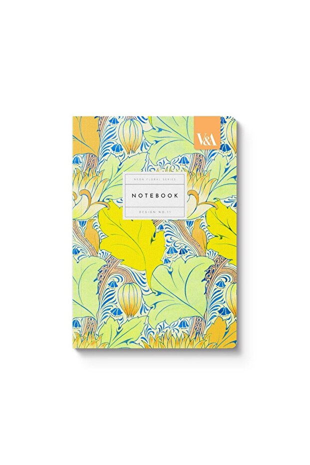 V&A Design A5 176 Pages Premium Soft Cover Lined Notebook Neon Floral Arts & Crafts 12