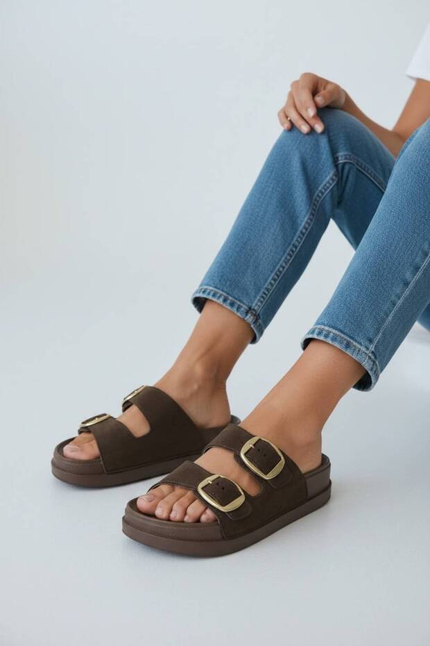 Comfortable, Lightweight, Daily Orthopedic Women's Slippers with Anatomical Sole Buckle (Please Order 1 Size Larger)