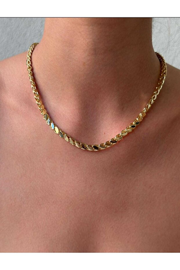 Gold Barley Chain Necklace