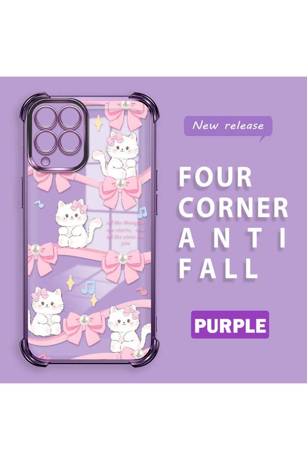 Samsung Galaxy M33 Compatible Transparent Back Four Corners Reinforced Impact Protection Silicone Case
