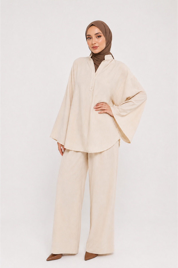 Linen Textured Relaxed Fit Suit