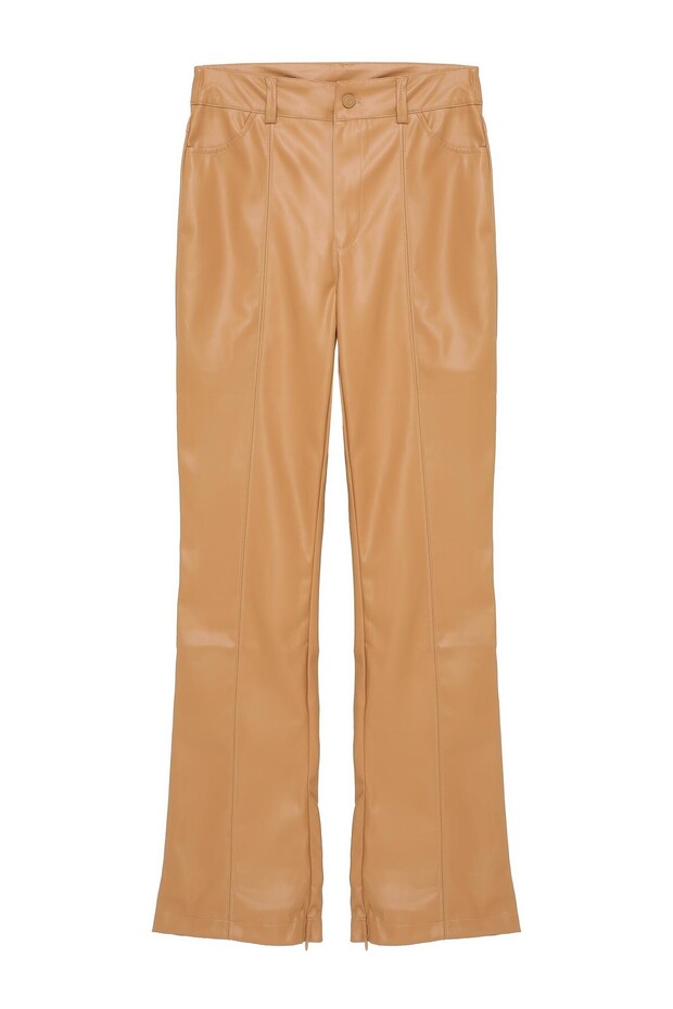 Leather Trousers Camel