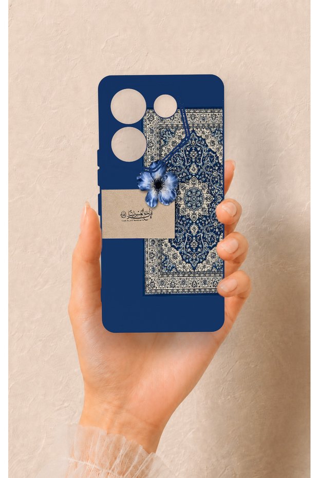 Tecno Caman 20 Pro 5g Compatible Blue Ethnic Carpet Pattern Silicone Case