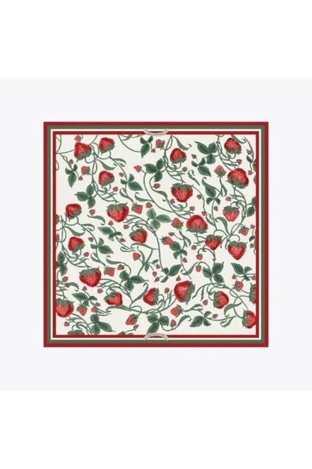 Strawberry Garden Pattern Tivil Silk Scarf