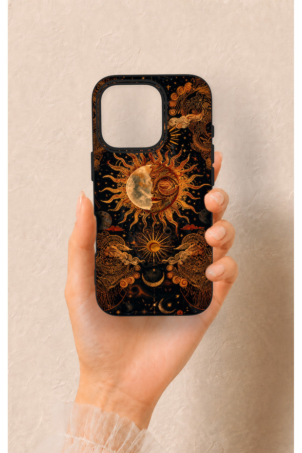 iPhone 16 Pro Compatible Mystic Sun Pattern Silicone Case