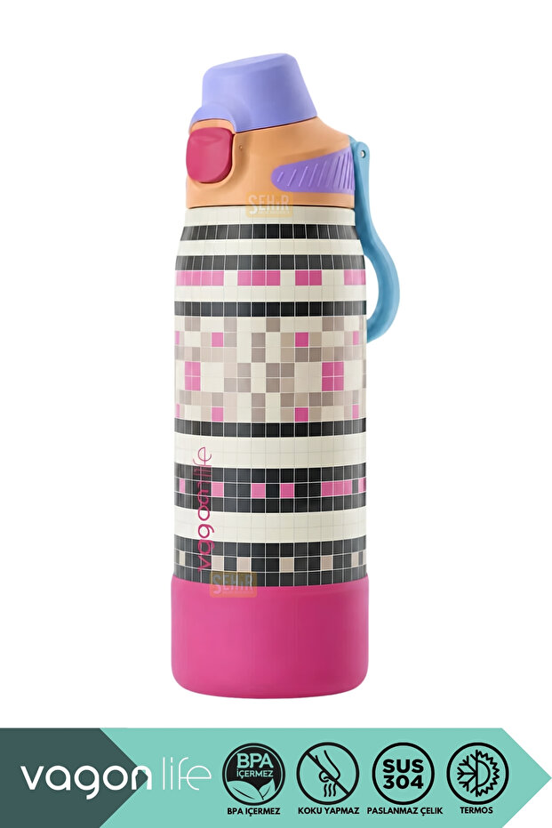 700ml New Collection Solid Color Stainless Steel Thermos With/Without Straw and Handle, Non-Slip Base