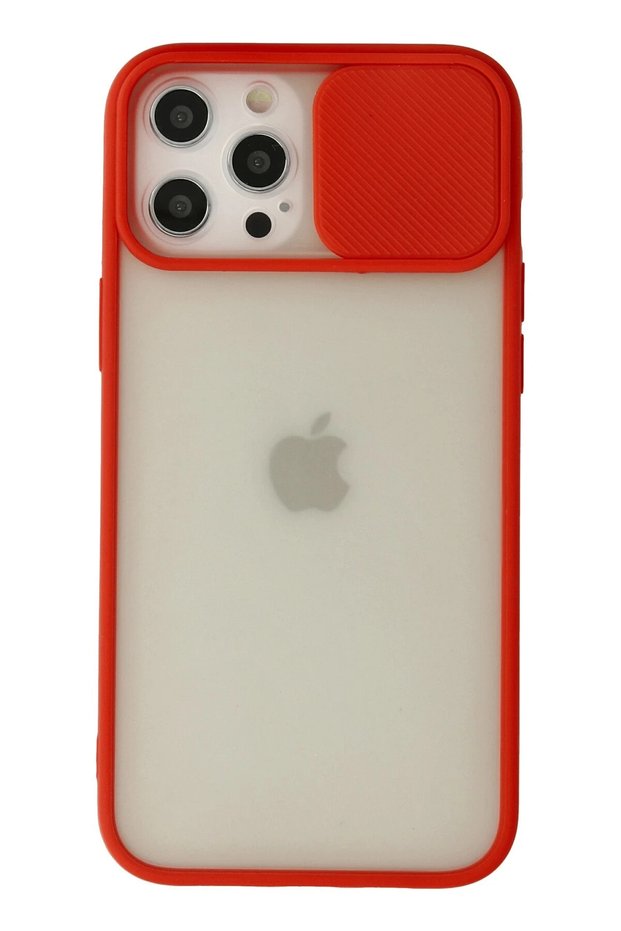 Aconcept iPhone 12 Pro Max Case Palm Frosted Camera Sliding Silicone (182437) - Red