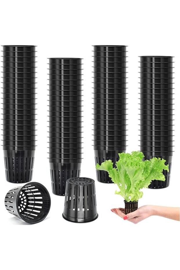 50PCS 50pcs Garden Plastic Net Cup, 2 Inch Garden Slotted Mesh Cup - Plant Nursery Net Cups for Hydr