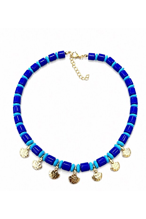 Blue Sequin Detail Necklace