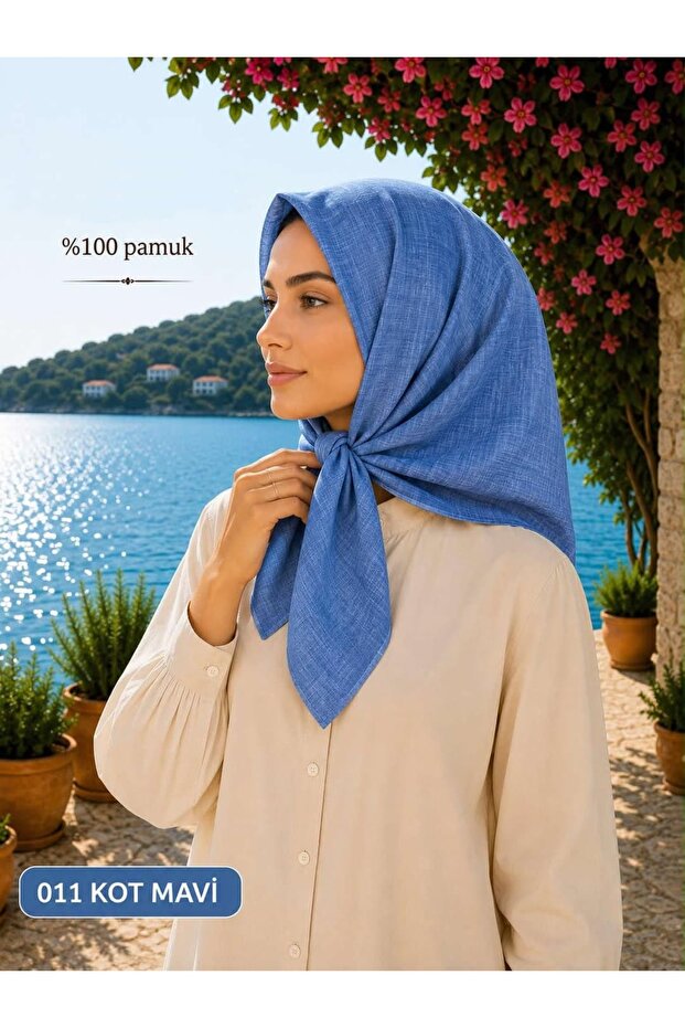 وشاح مصنوع من القطن بنسبة 100%، مقاس 100×100 سم