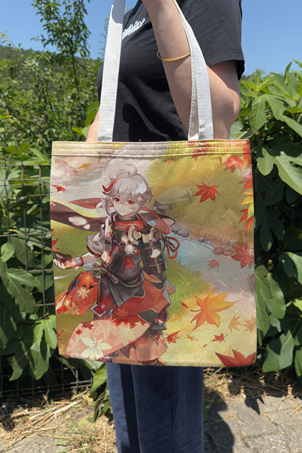 Kazuha Genshin Impact V4 Double-Sided Canvas Print Tote Bag Anime Bag
