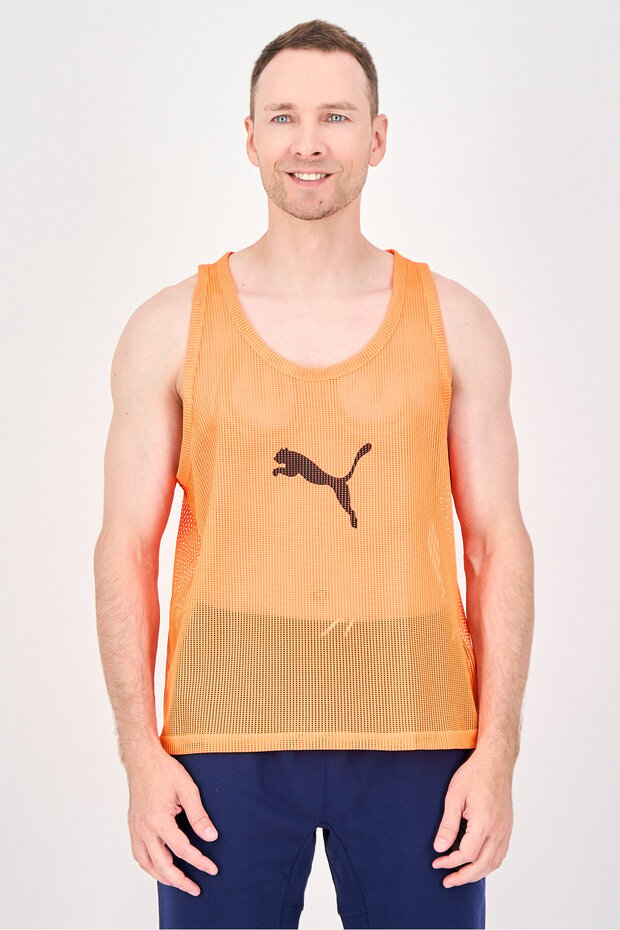 Men Sportswear Fit Sleeveless Training Vest, Neon Orange