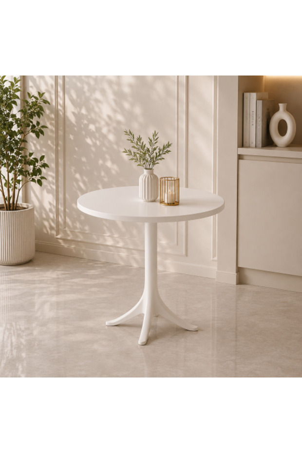 Round Cafe Table PT-01 WHITE – Modern and Elegant Design