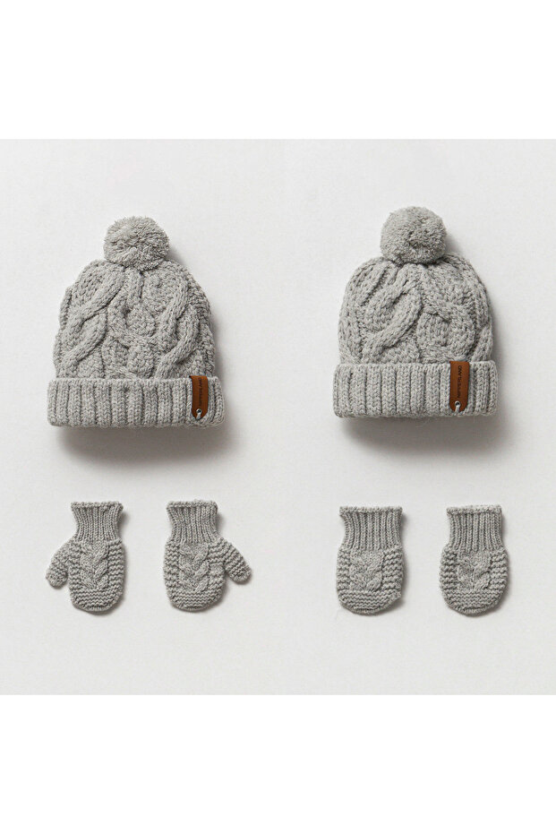 Ni̇pperland Unisex 0/6-6/12 Months Embroidered Beanie Gloves